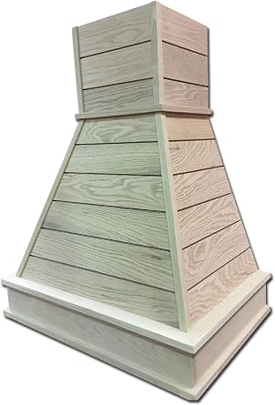 Castlewood Shiplap Chimney Hood H 42-1/2" | W 31" | D 20-3/8", Red Oak