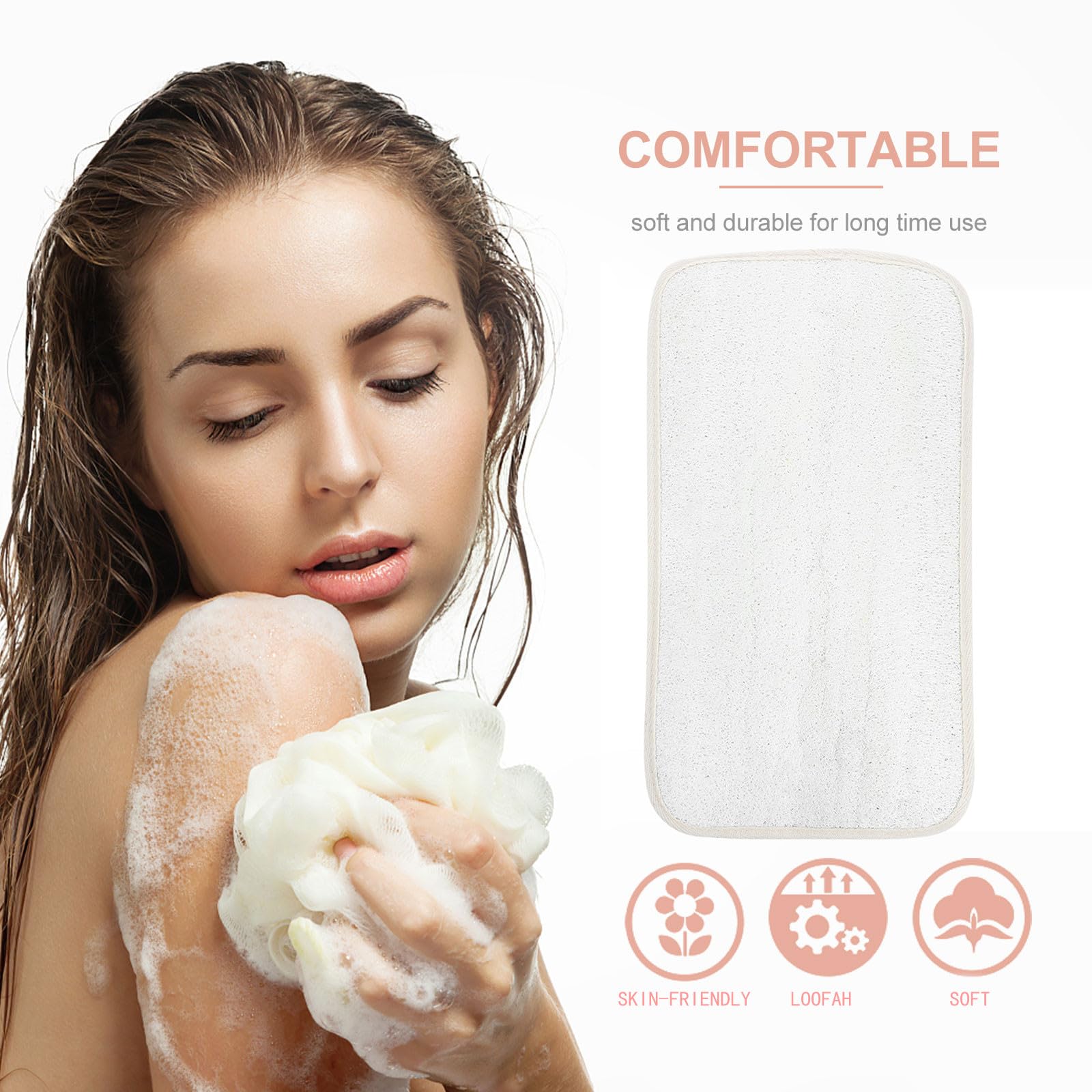 GANAZONO Wand Massagematte Rücken aus Luffa mit Badeschwammkissen Porentiefe Reinigung und Durchblutungsförderung Sicher und Einfach für Bad und Körperpflege Zufällige Zufällige Farbe