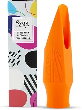 Syos Tenor Saxophone Mouthpiece Spark Model, 5 Tip Opening, Lava Orange - Bright Sound, Powerful Projection, High Step Baffle, Easy-To-Play, Perfect for Funk & Rock, Made in France