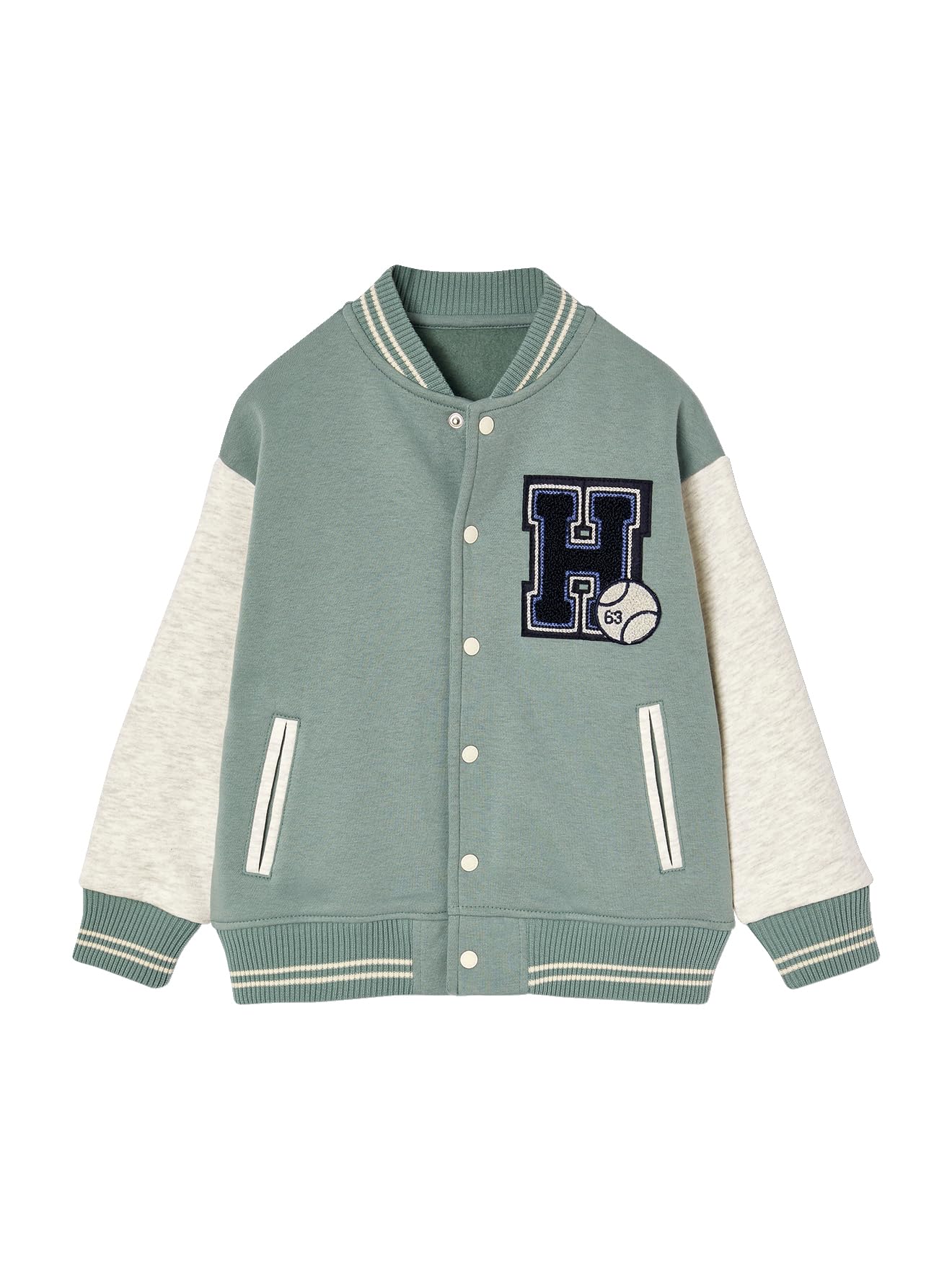 Vertbaudet College-Sweatjacke mit Aufnäher Jungen