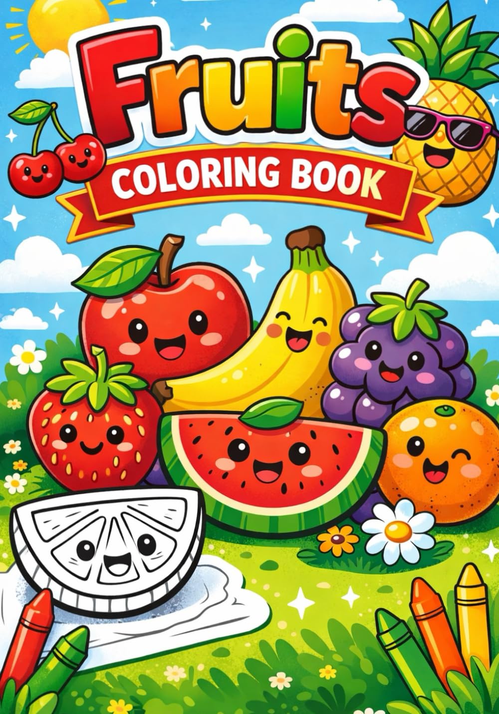 Fun Coloring Book for Kids: Simple, Cute and Fun Coloring Pages for Boys & Girls | Animals, Fruits, Toys & More