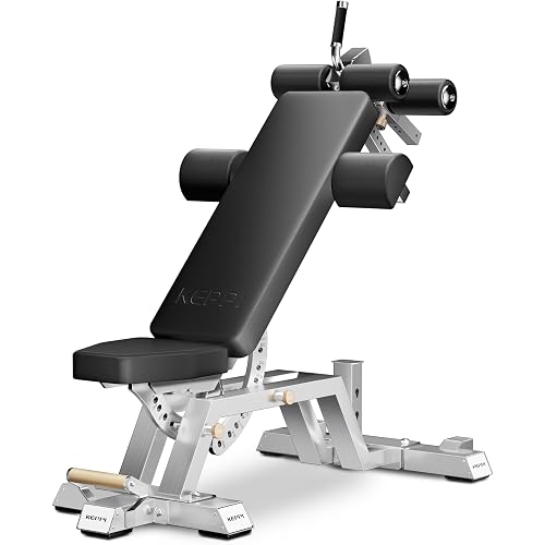 Keppi Fitness Weight Bench, 1500LBS Capacity Workout Bench, 17” Bench Press Height, 11+8 Adjustable Weight Bench with Flat/Incline/Decline Angle and Vertical Storage - Bench6000 2026 Version