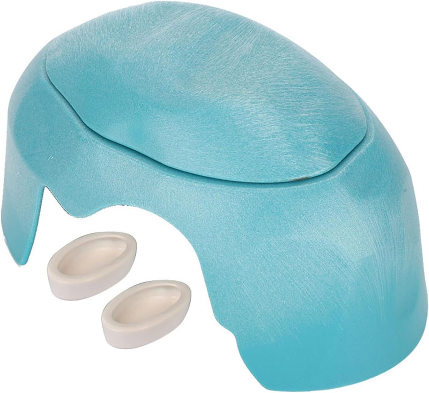 Multifunctional Tortoise Humidified Shelter Nest, Reptile Hiding Cave with Feeding Bowl, Ventilated Climbing Hide for Small Reptiles, Includes Water Basin and Lid for Terrarium Hab (Lake Blue with