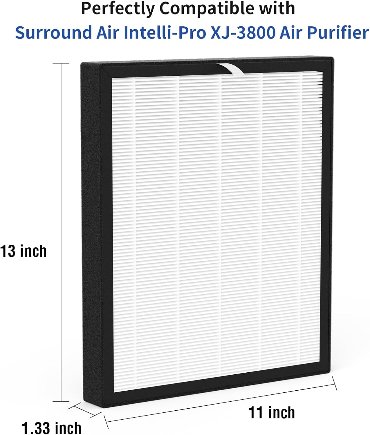 XJ-3800 Replacement Filter Compatible with Surround Air Intelli-Pro/Air Shield/Newport 9000/XJ-3800 Series Purifier(1 Pack)