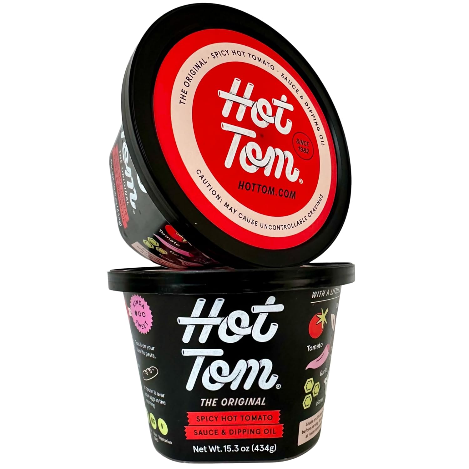 Hot Tom Spicy Hot Tomato Sauce & Dipping Oil Original Flavor Two Pack - made with olive oil, honey, chilis