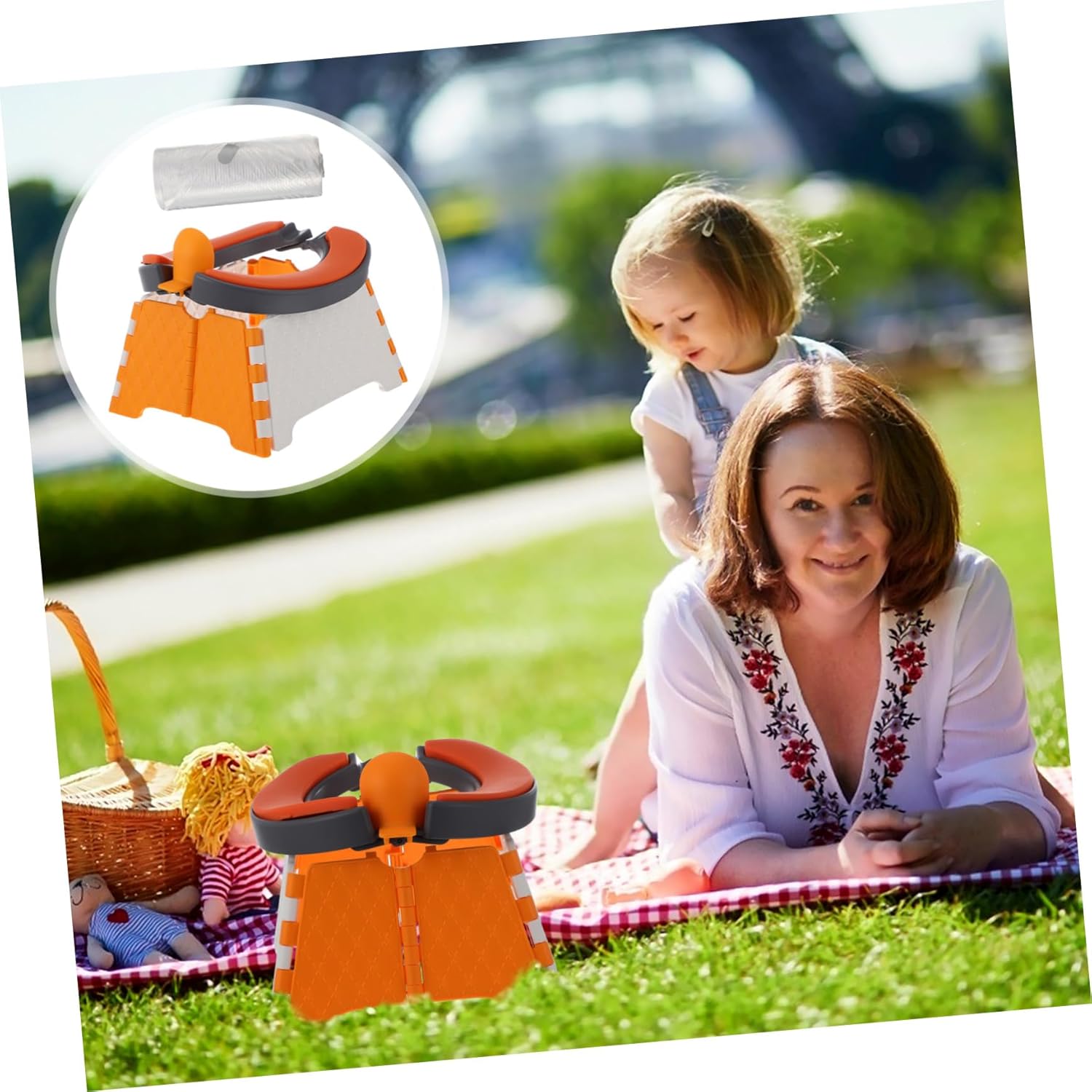 Portable Foldable Toilet Potty with Cleaning Bags Lightweight Travel Potty for Boys and Compact Closestool for Car Outdoor and Home Use Easy Carry Training Seat for Independent