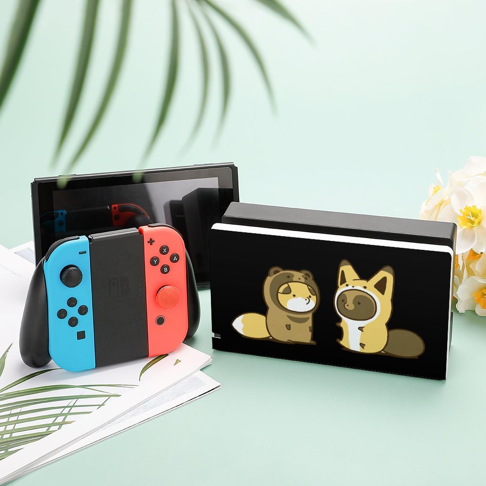 Amazon.co.jp: Switchベースカバー タヌキとキツネ Switchドックケース