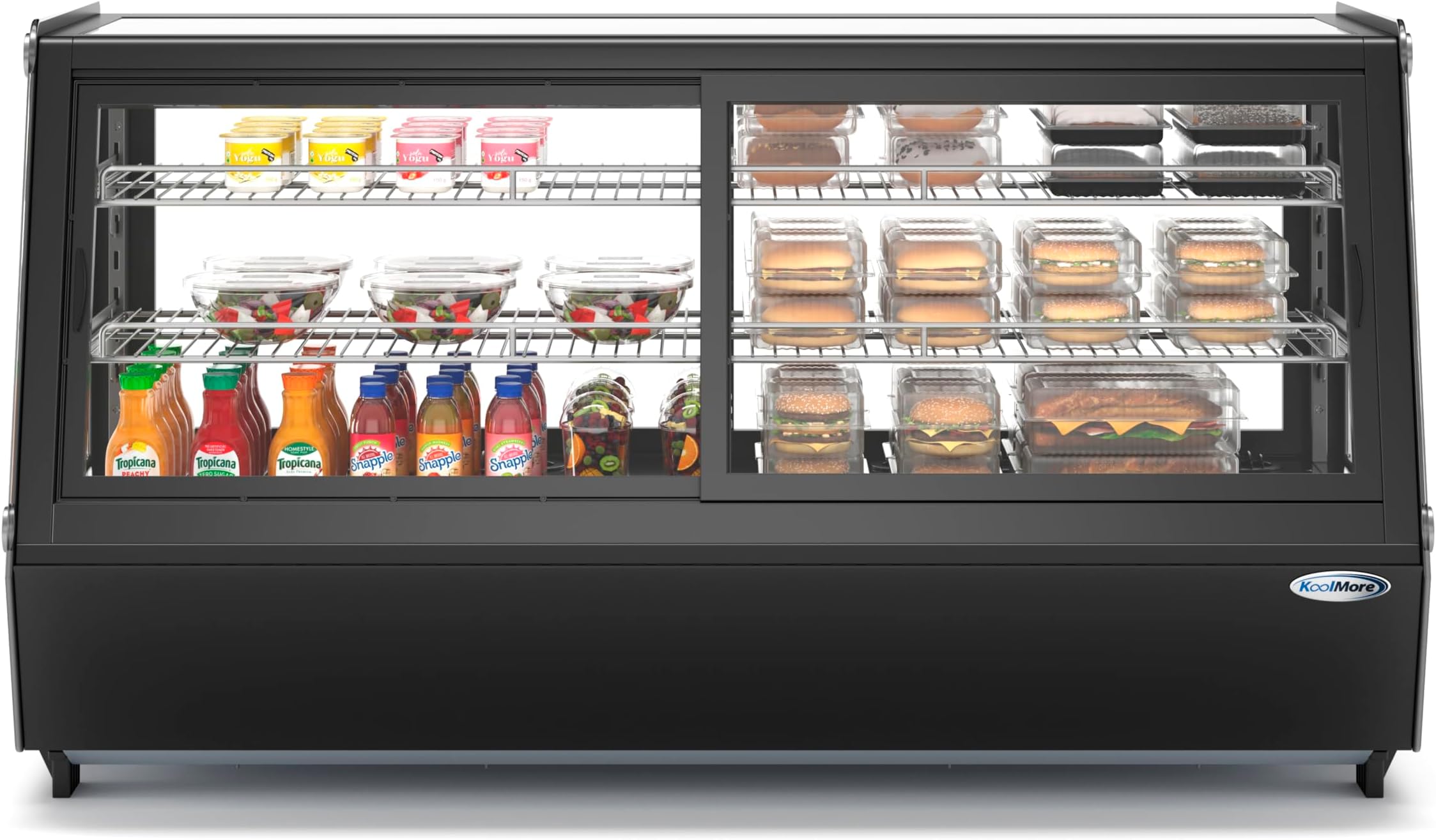 - 48 in. Self-Service Countertop Bakery Display Refrigerator in Black (CDC-250-BK)