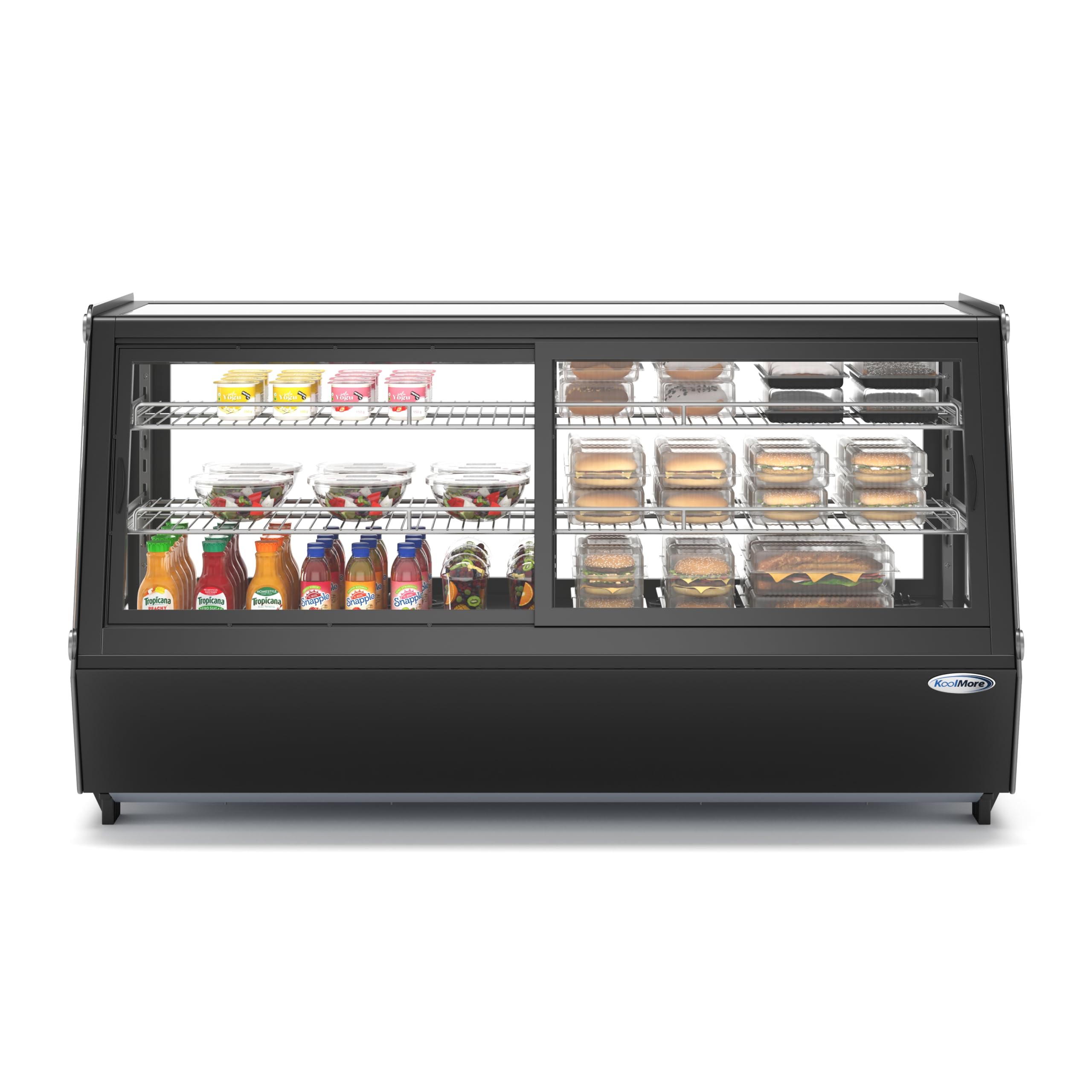 KoolMore CDC-250-BK 48 in. Self-Service Countertop Bakery Display Refrigerator in Black