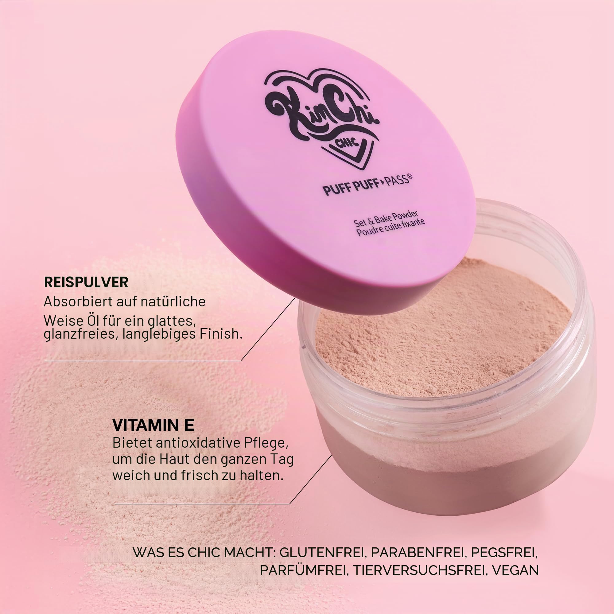 Kimchi Chic Beauty Puff Puff Pass-Set & Backpulver, mandelfarben