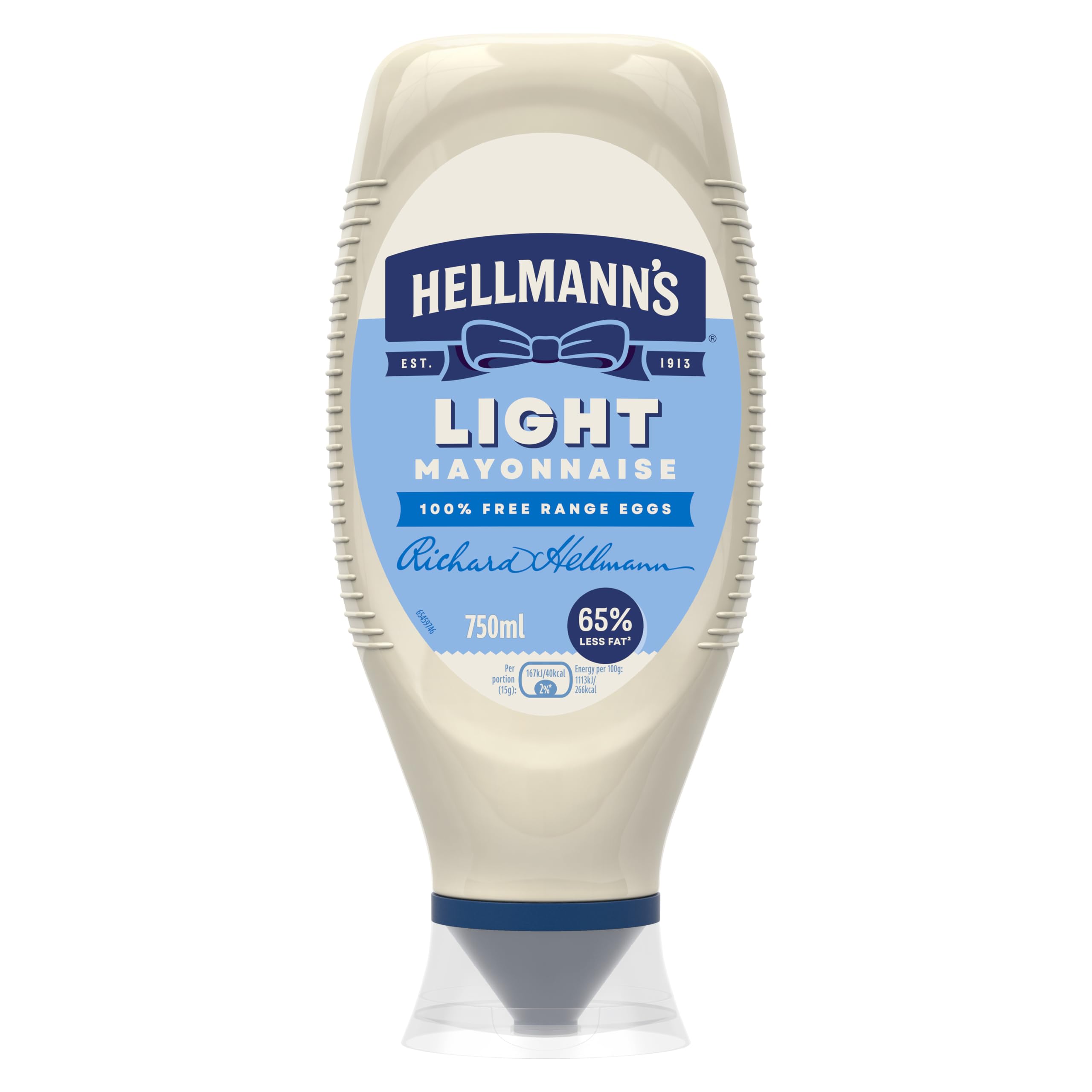 Hellmann's Light Mayonnaise Condiment Squeeze Bottle for Burgers, Sandwiches and Salads 750 ml