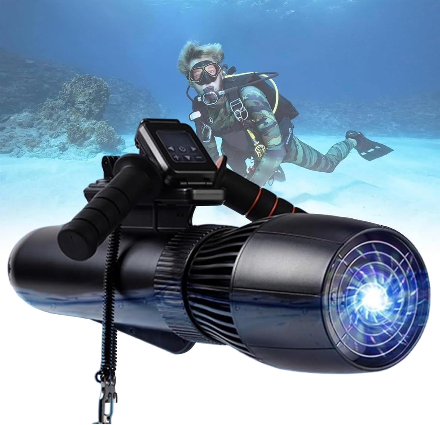 500W/700W Underwater Propeller Removable Battery,Underwater Scooter, Surfboard & Kayak | 40m Waterproof, Multi-Use Snorkeling/Diving Gear,- High-Speed Electric Fin Suit for SUP 500W