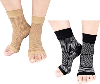 Plantar Fasciitis Compression Socks 2 Pairs Women Men Ankle Compression Sock for Plantar Fasciitis Relief Open Toe