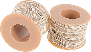 Parliky 2 Rolls Braided Fish Silk Jute Ribbon Hand Decor Gift Ribbon Natural Jute Ribbons Twine String Wedding Gift Ribbon Jute Twine Ribbons Twine Rope for Crafts Thick Twine Ribbons