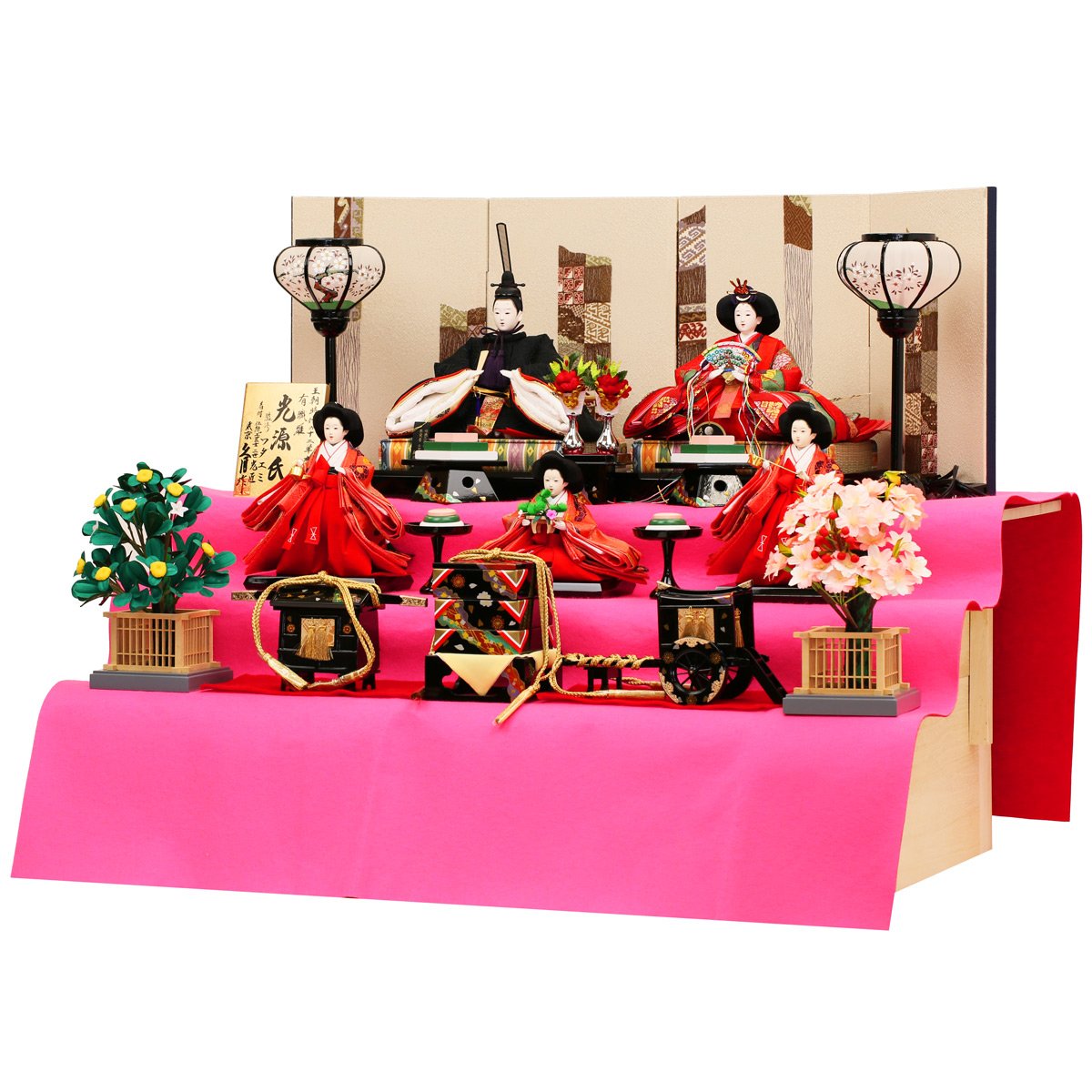 久月三段飾り雛人形 久月 雛人形 幅120cm 豪華 三段飾り よろこび雛 S-3050 高級 逸品 : 久