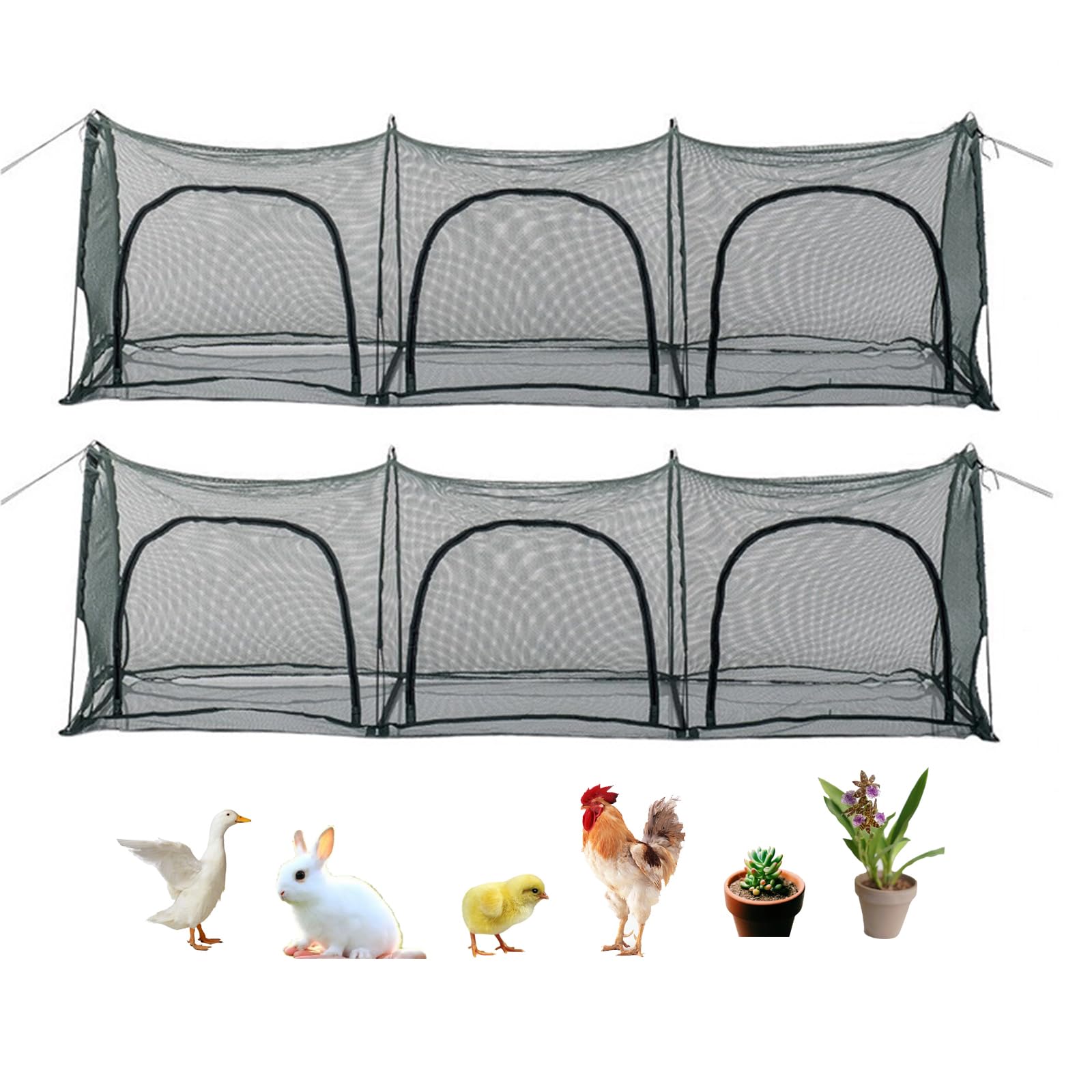 Portable Chicken Run Hen Coop,Outdoor Pet Enclosure,Walk-in Poultry House,Large Pop-Up Chicken Pen For Small Animals,Outdoor Gardening Net,Easy-up Small Animals Enclosure For Protecting Pet And Plant(
