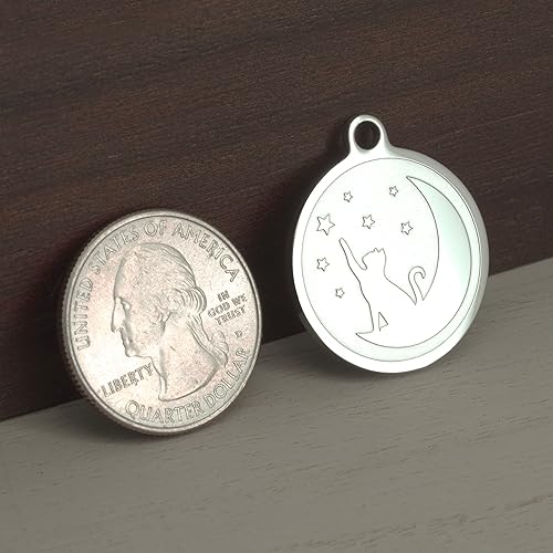 Miniatura 6 de Ultra Joys Etiquetas grabadas con nombre de gato personalizadas etiqueta de identificación de gato de acero inoxidable etiquetas de identificación