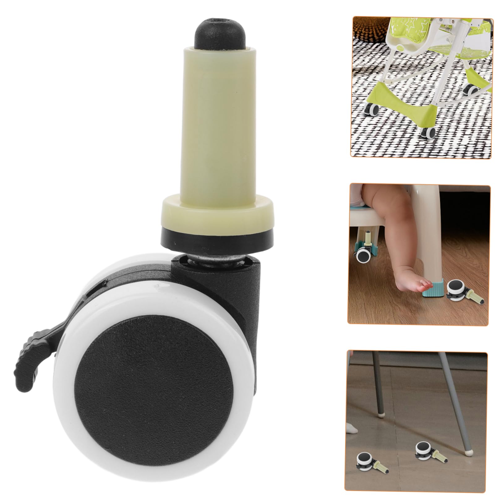 4 Stück Schwerlast Stuhlrollen aus Kunststoff Einfache Reinigung Ersatzrad für Hochstuhl Geeignet für Eltern für Esszimmer und Kinderzimmer Zufällige Farbe