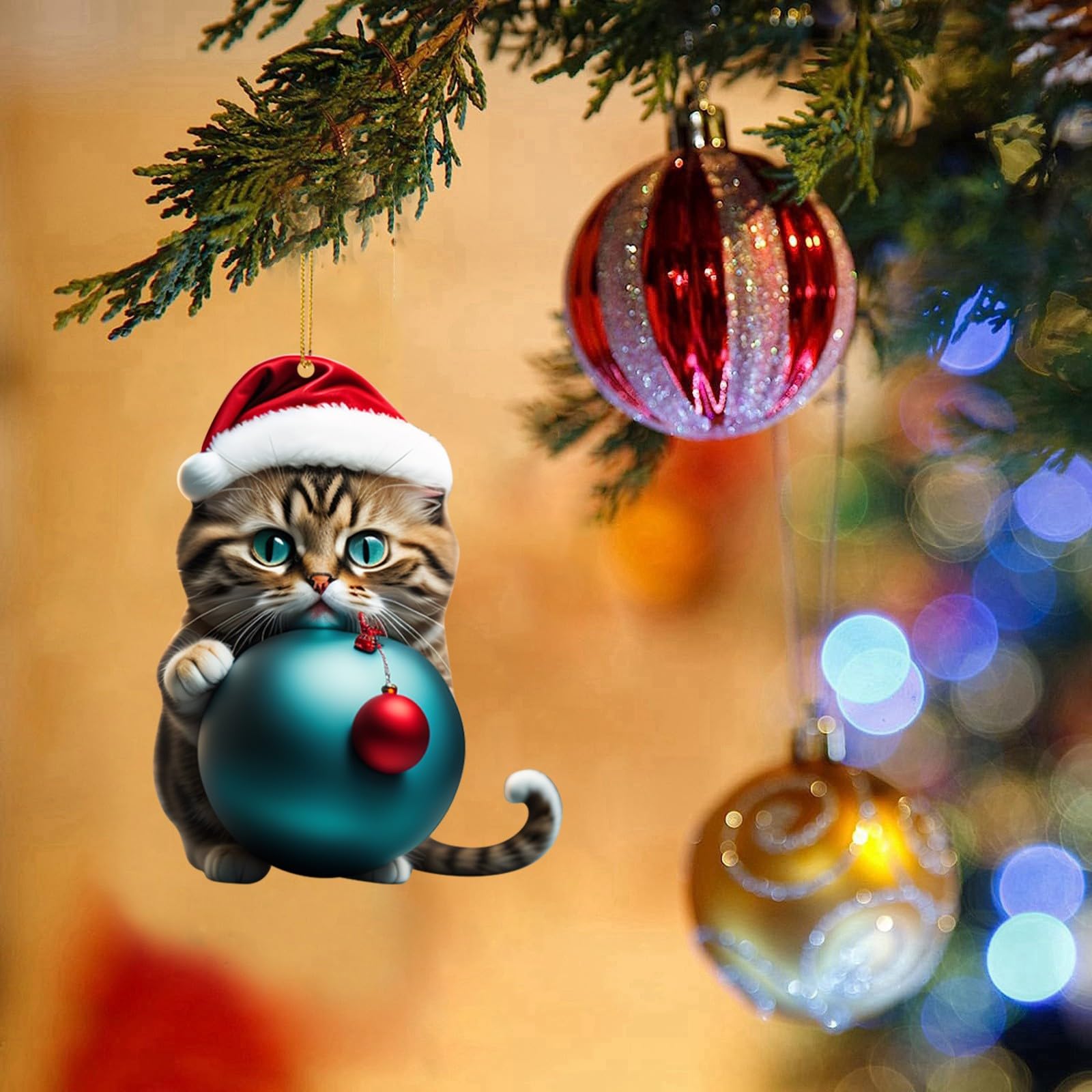 Amazon｜クリスマスツリー用猫オーナメント、猫のクリスマス