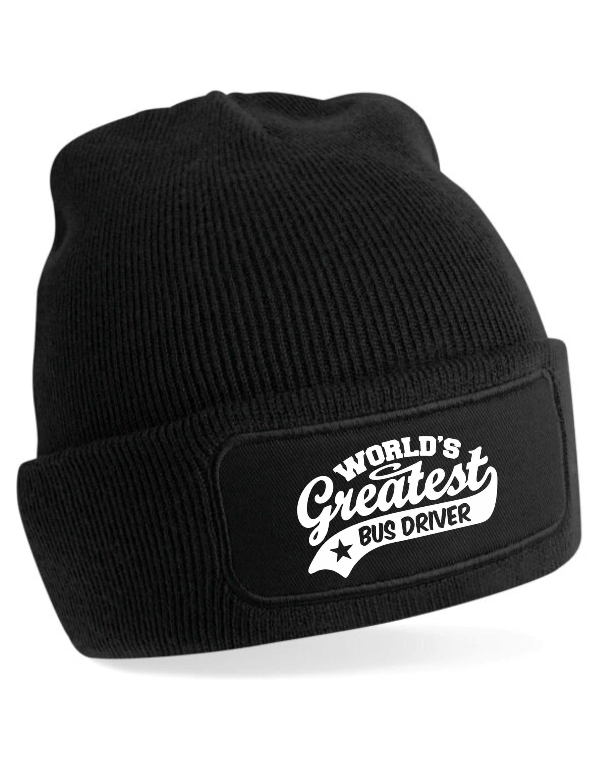 Print4u Women's Black Beanie Hat Greatest Bus Driver Gift For Her Gift For Him Birthday