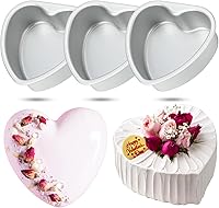 Vista 8 de Mifoci 3 moldes de aluminio con forma de corazón para tartas, molde para hornear en forma de corazón, para bricolaje, cocina, boda, fiesta