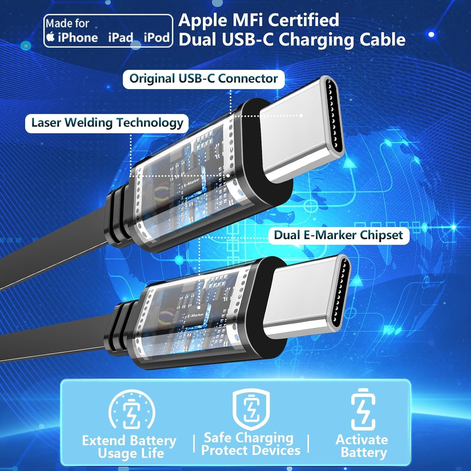 Caricatore da auto retrattile USB C, USB C caricabatteria da auto tipo C ricarica rapida adattatore accendisigari per iPhone 17/17 Pro Max/16 Pro/15/Galaxy S25/S24/Pixel