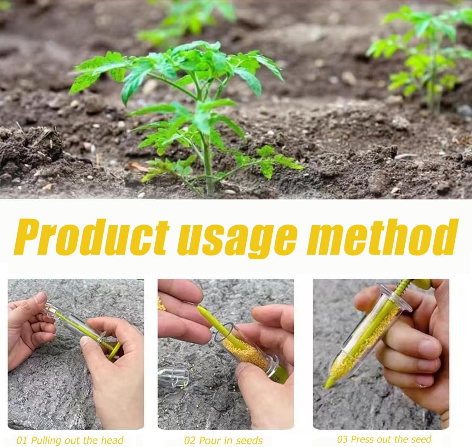Distributore di Sementi, 6 Pcs Dispenser di Semi, Seminatrice Manuale per Semi, Spargitore di Semi, Seminatrice da Giardino per Semi Piccoli, Fiore