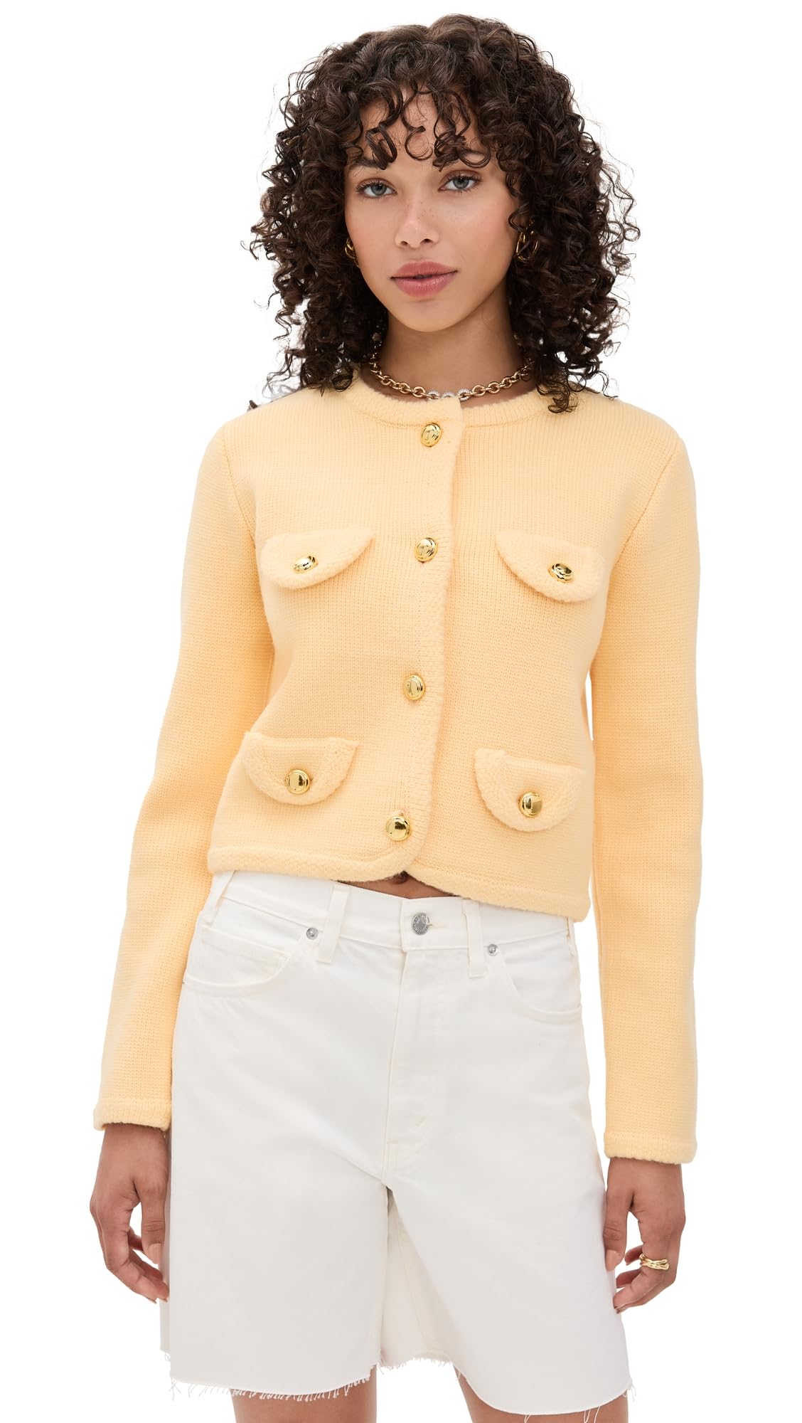 English Factory Womens Round Hem Cardigan