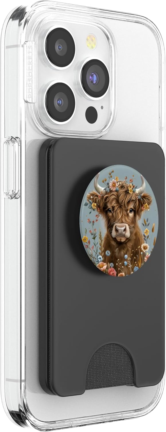 Baby Highland Cow PopSockets PopWallet for MagSafe