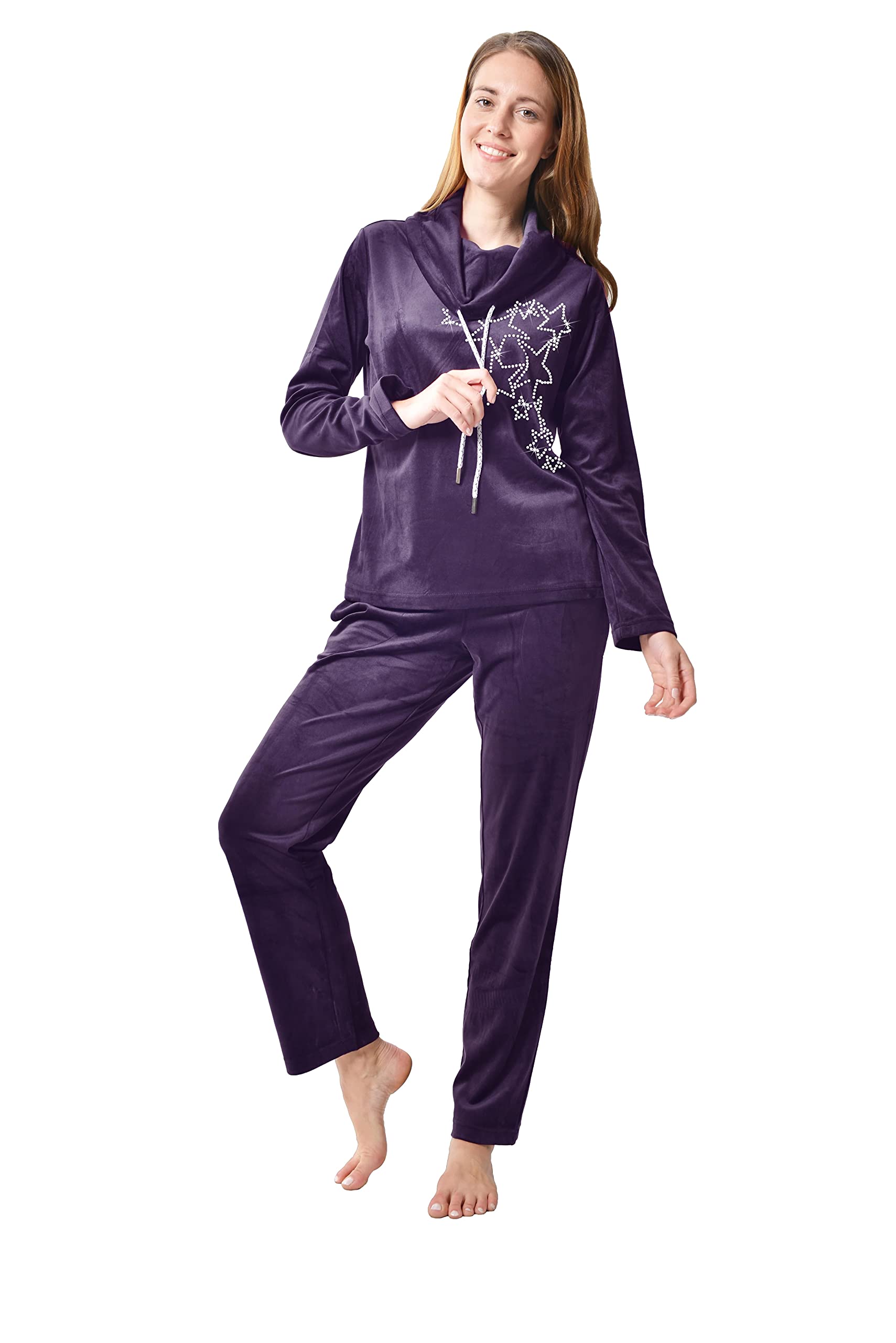 RAIKOU Femme Survêtement Ensembles Sportswear à Epais Sweat Chaud Pull Casual Jogging Tenue D'intérieur pour Sports Casual,Yoga,Gym,Entraînement