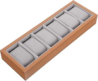 DOITOOL 腕時計 収納ケース 木製 時計 収納 6本用 時計置き 蓋なし 時計ケース 収納ボックス 収納トレイ コレクションケース 高級 展示 時計 アクセサリー ディスプレイ 時計収納