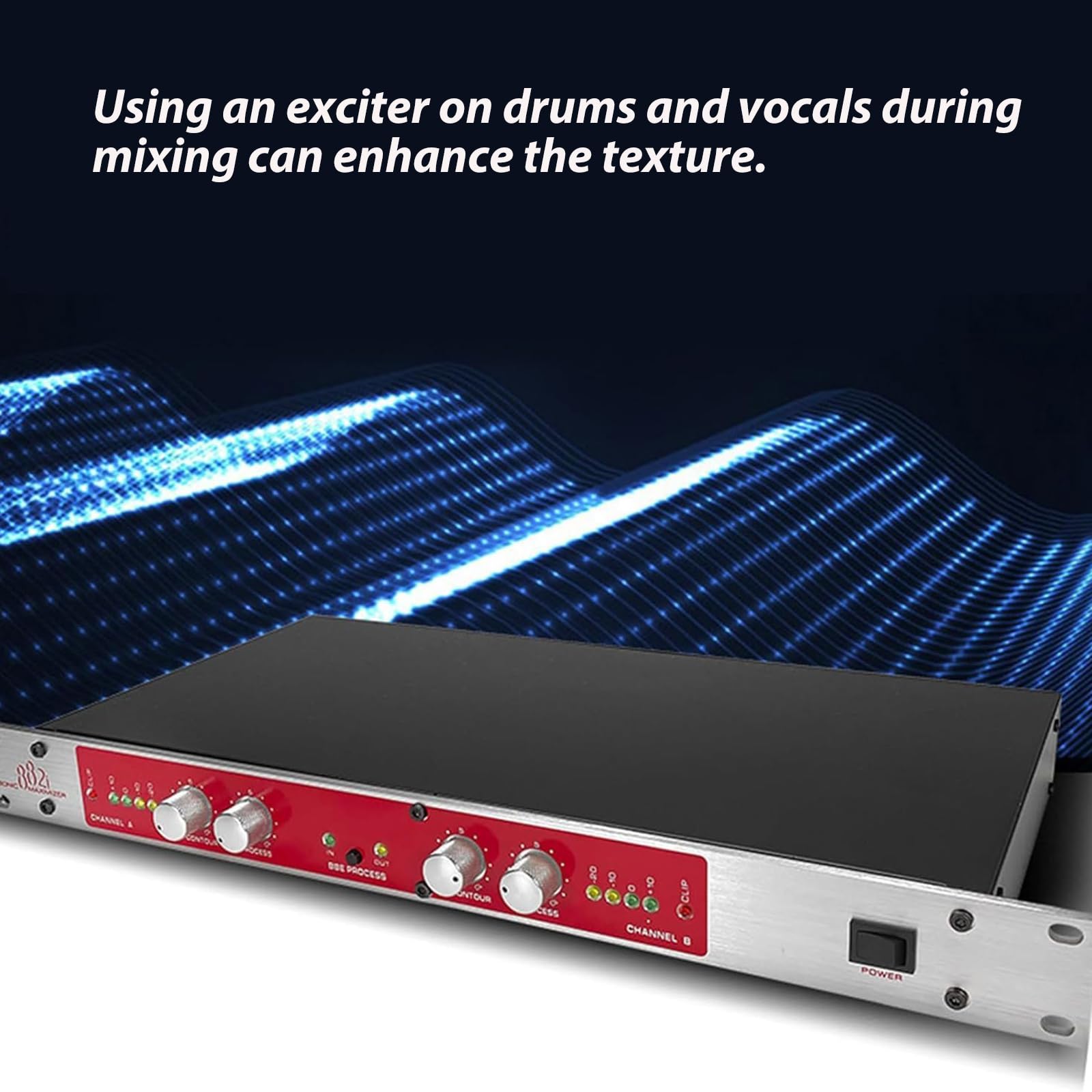 MObyat Procesador De Audio Profesional 882I, Procesador Vocal Autoajustable con Ajuste De Frecuencia De Agudos Y Graves, Salida Máxima: +23 DBu, para Escenarios Y Karaoke En Casa
