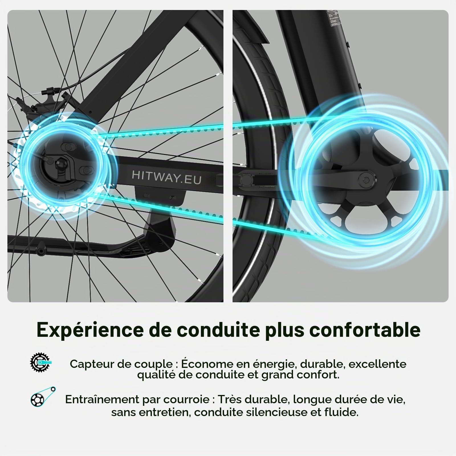 HITWAY Vélo Électrique EBIKE-X 250W Moteur – Autonomie 70km, GPS 4G Antivol, 345,6Wh Batterie IPX5 – Pneu 700×40C, Freins Hydrauliques
