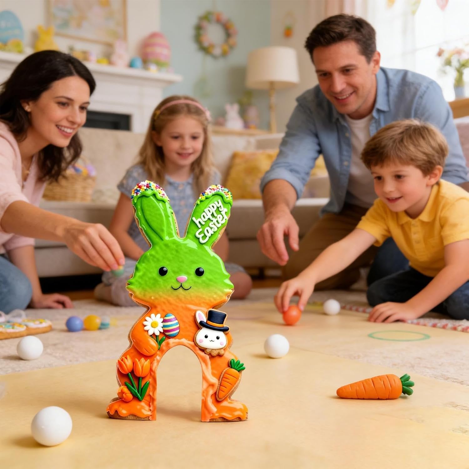 Easter Golf Game Set | Portable Entertainment Activity | Tiny Golf Course with Balls and Clubs | for Family Party Indoor Home Living Room Bedroom Playroom Kids Adults