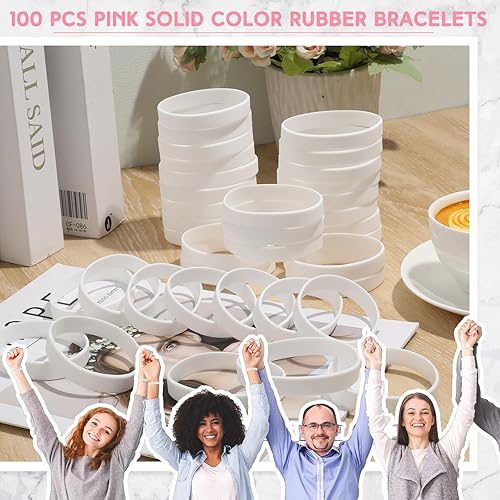 Vista 103 de Liliful 100 pulseras de goma de silicona para mujeres y hombres (verde)