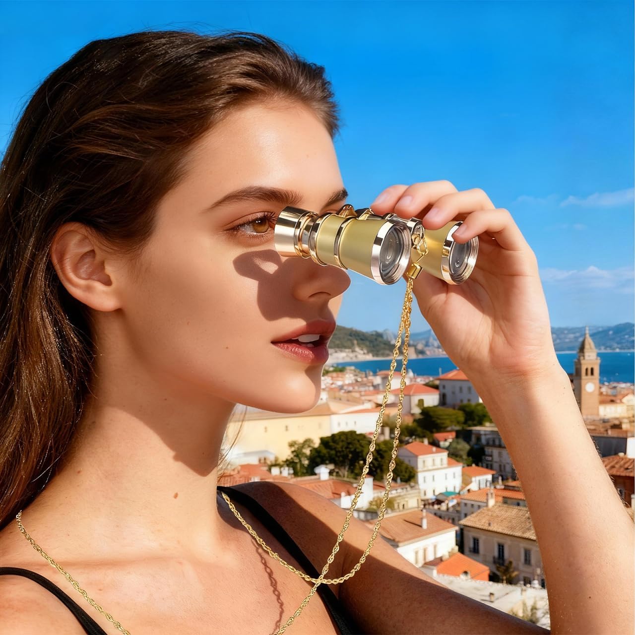 iplusmile 3X25 Night Vision Binoculars Portable Telescope Compact Design with Leather Bag and Mirror Cloth for Outdoor Concerts Theater Bird Watching