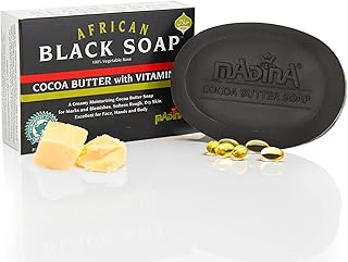 Madina Jabón negro africano, manteca de cacao...