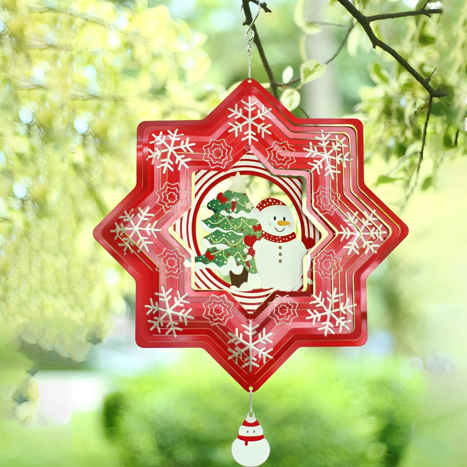  Christmas Tree 3D Wind Spinners with Snowman and Xmas tree                            