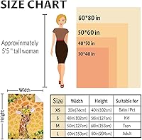 Vista 3 de Manta de jirafa para regalar – Manta estética de jirafa de 40 x 50 pulgadas, mantas de felpa suave y mullida naranja para sofá