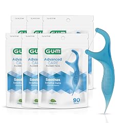 GUM Advanced Care Floss Picks - Dental Flossers for Adults with Vitamin E and Fluoride - Extra Strong