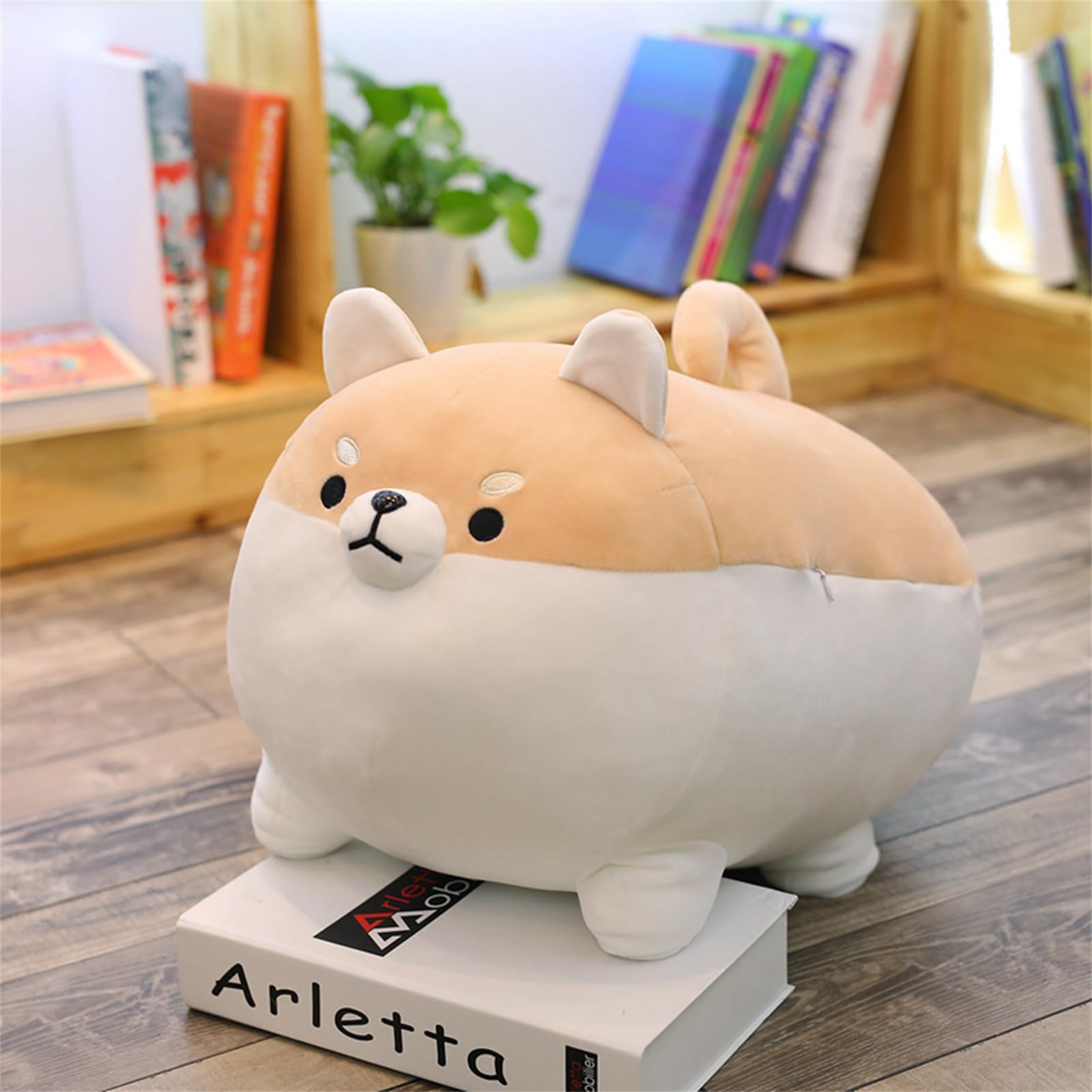 Plüschtiere, Shiba Inu Kissen Plüsch, Plüschkissen, molliges Tierspielzeug, süßes bequemes Puppenkissen, Hundekörperkissen(Brown,40CM)