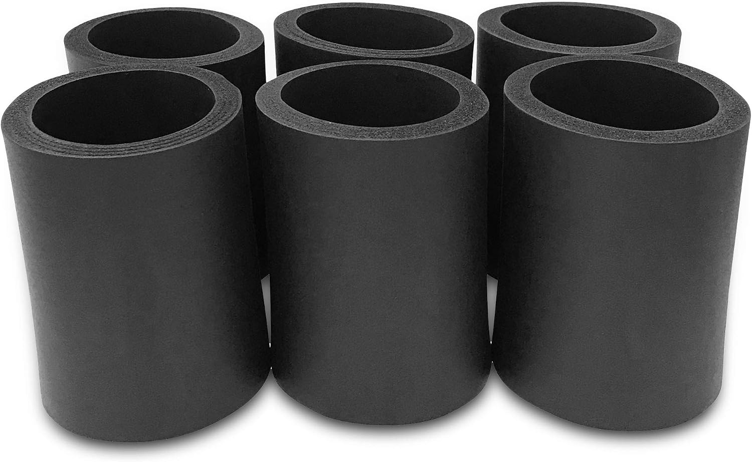 CSBD Blank Beer Can Huggers, 6 Pack, Insulated Cooler for Alcohol and Soft Drinks, Flexible Drink Caddies for DIY Projects, Parties, Events, Weddings or Branding (6, Black)