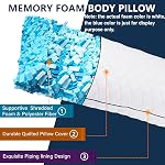 1 MIDDLE ONE Oreiller pour le corps, Oreil de mémoire pour les adultes dormant, Oronnier long pour le lit, Grand grand corps ferme oreiller complet pour le sommeil latéral, 20x54 De pouce, blanc