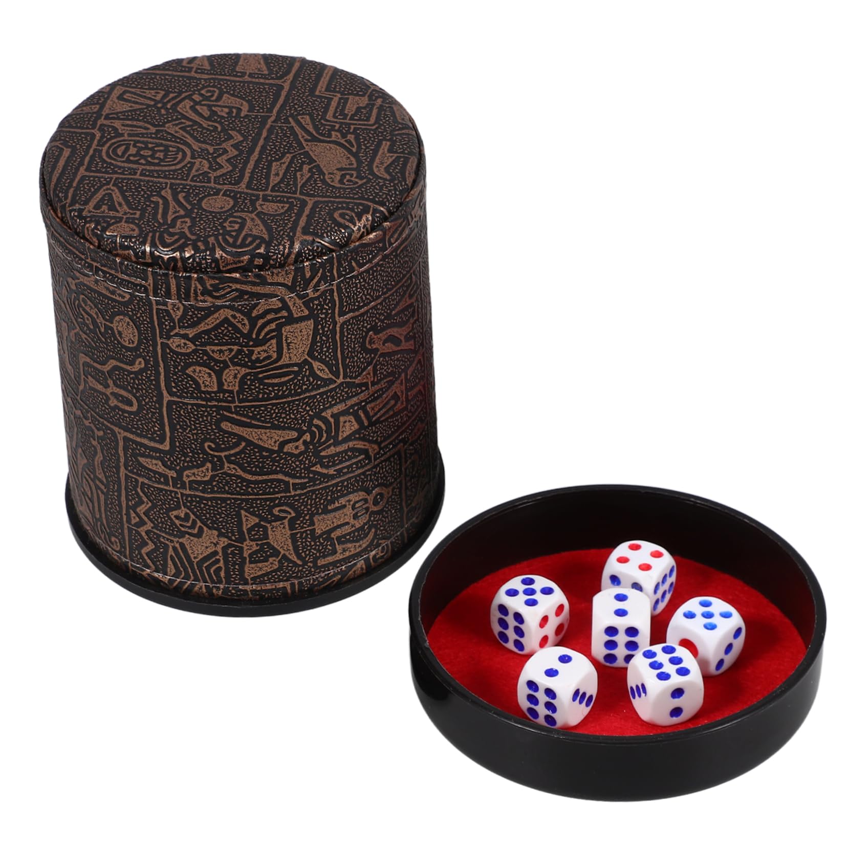 Abaodam 5sätze Würfelbecher Mit Geräuschdämpfung Mute Dice Shaker Cup Aus Pu Mit Würfeln Und Abnehmbarem Sockel Für Partys Und Spiele