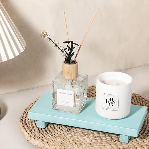 Vista 44 de zoocatia Bandeja de madera pequeña, soporte de pedestal para decoración de baño, decoración de baño, elevador de madera decorativo para cocina