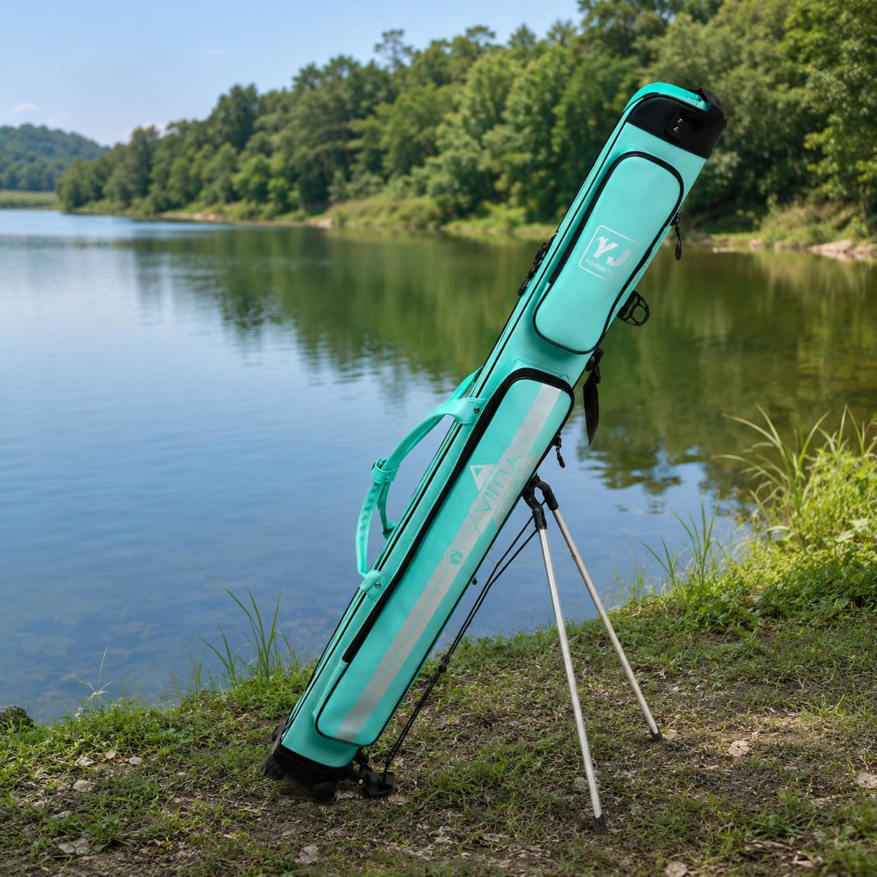 Borsa da Pesca Impermeabile con Supporto Integrato per Canna da Pesca e Accessori, Sacca Porta Canne da Pesca