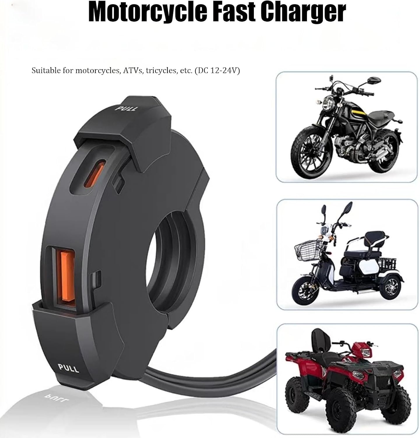 Motorcycle USB Charger for Africa Twin CRF1000L Adventure Sports, Dual Motorcycle Handlebar Socket, Dual Outer Port Waterproof SAE to USB Handlebar Charge for Phone, GPS