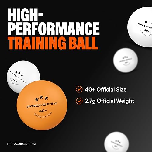 Miniatura 7 de PRO-SPIN Paletas de ping pong Juego de alto rendimiento con raquetas de tenis de mesa premium, pelotas de ping pong de 3 estrellas, estuche de