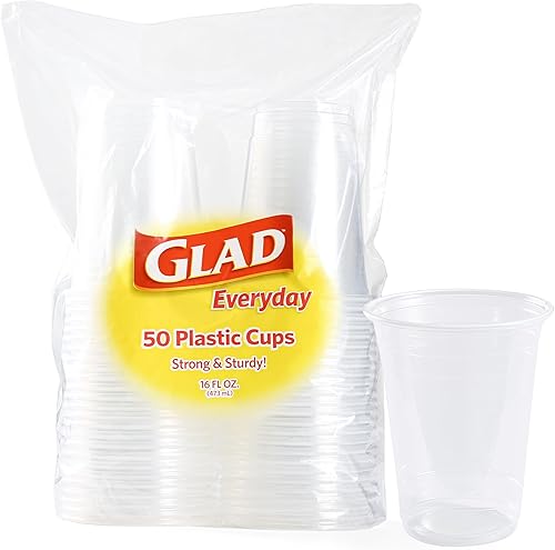 Miniatura 7 de Tazas de plástico desechables de Glad Everyday de plástico, 100 unidades, resistentes y resistentes, de plástico, color rojo para todas las ocasiones