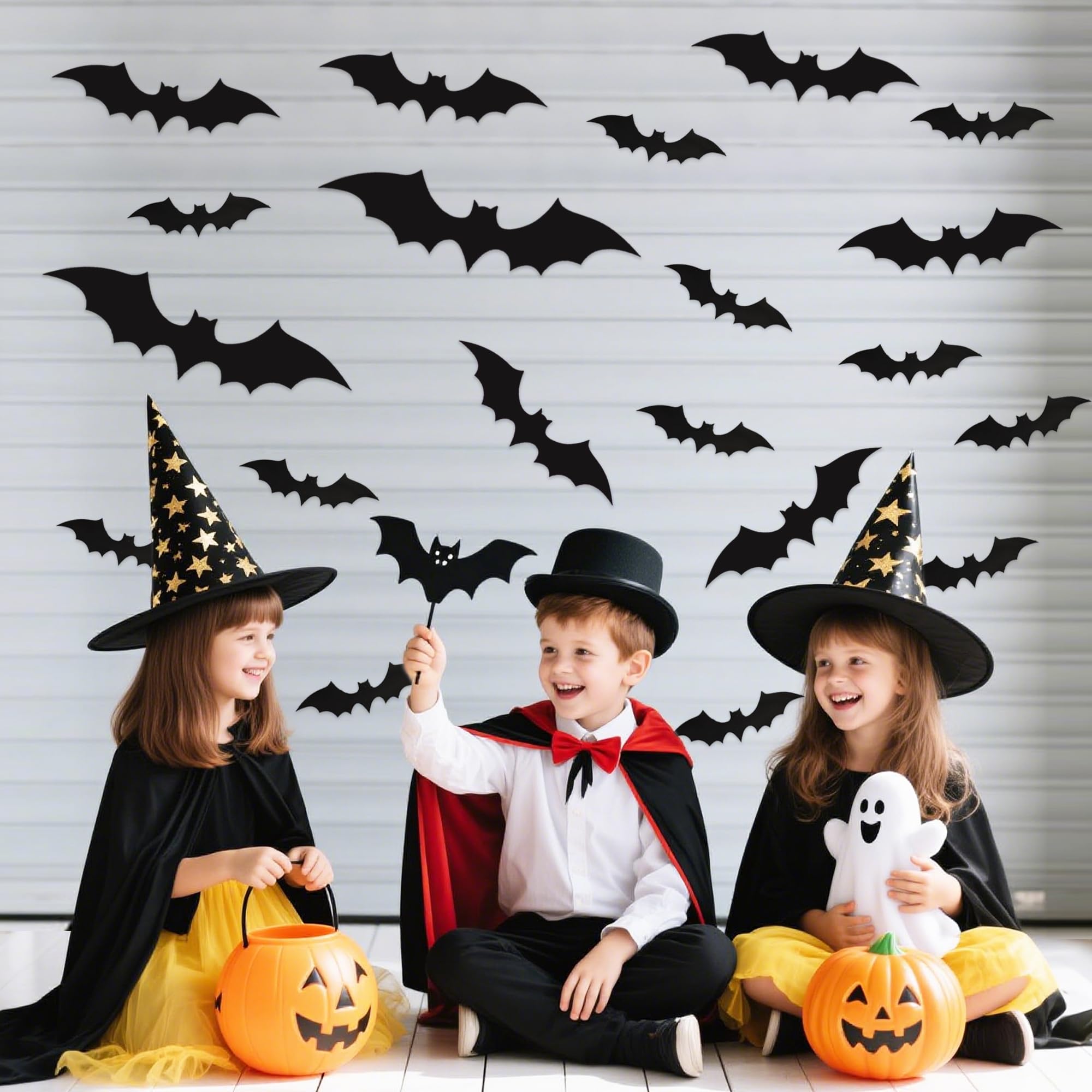 24 pipistrelli magnetici per Halloween, decorazioni per porte di garage, magneti neri, pipistrelli adesivi per esterni, per Halloween, garage, porte, auto, frigorifero, interni ed esterni, decorazione